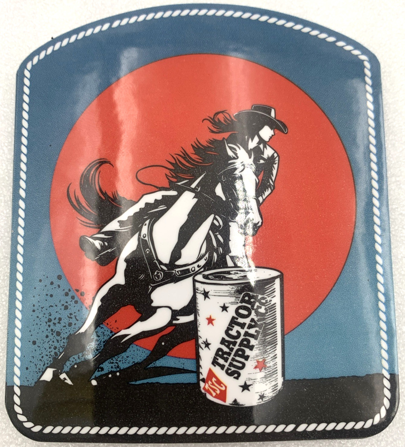 Barrel Racing Sticker Womens Rodeo By Tractor Supply 3&Prime;x3.5&Prime; Water Bottle