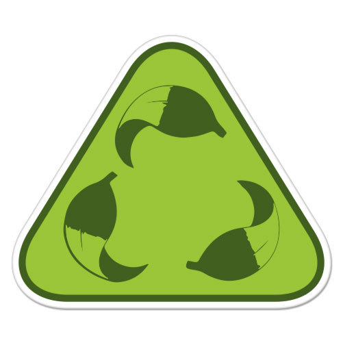 Leaves Recycle Sign Environmental car bumper sticker decal 4&Prime; x 4&Prime;
