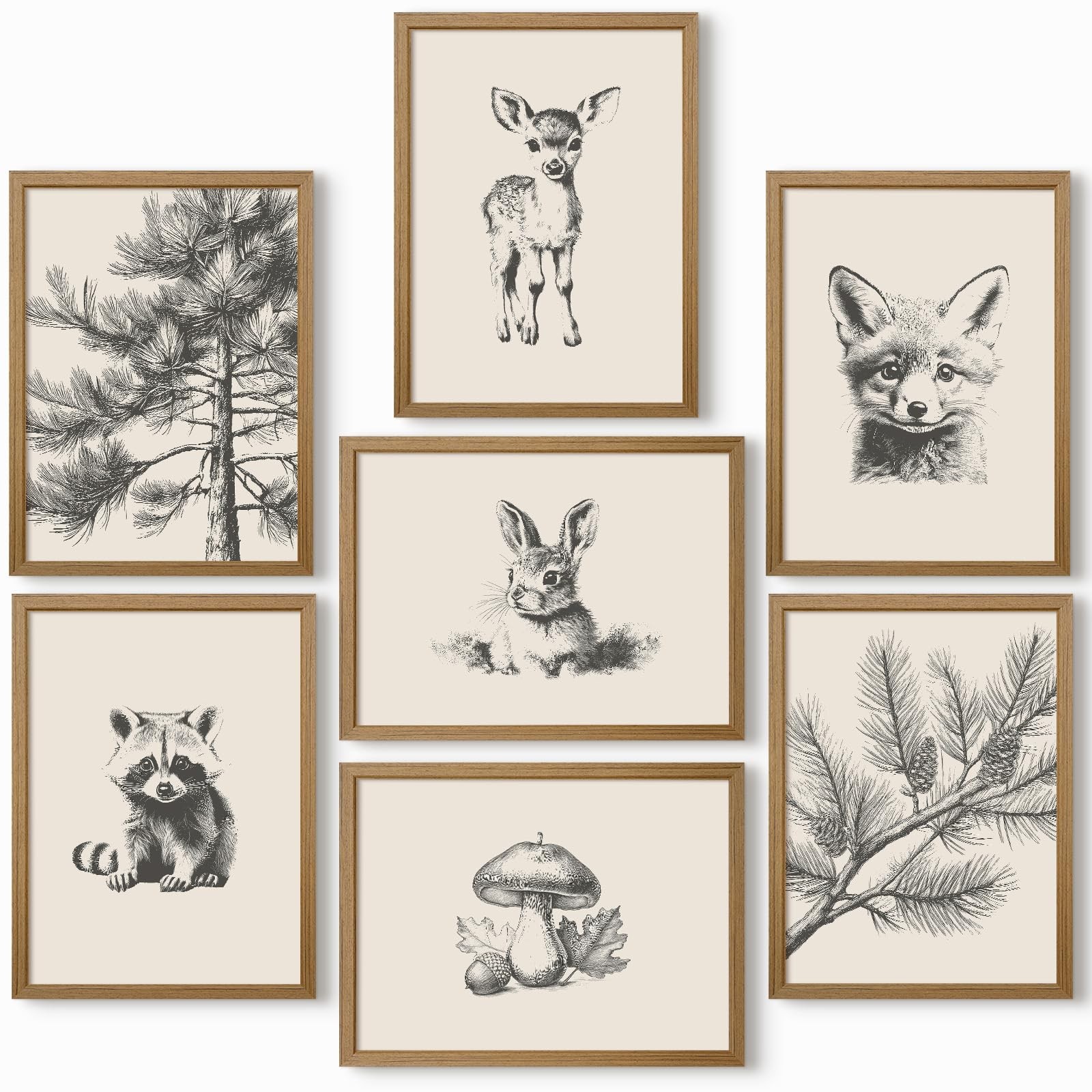 Nursery Wall Art Woodland Animal Canvas 10&Prime;L x 8&Prime;W, Baby Prints