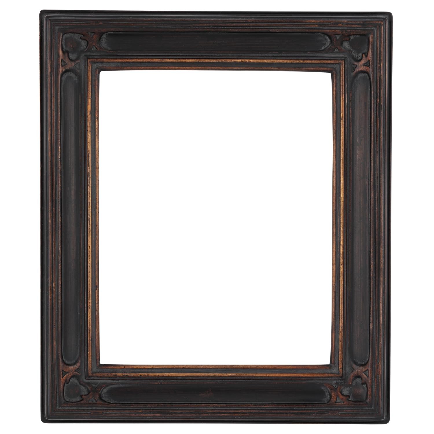 Gothic Ornate 8×10 Picture Frame – Black Gold Antique Style, Open Back