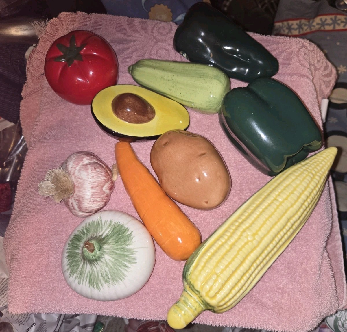 Vintage Ceramic Vegetables Kitchen Decor MCM Rustic Farmhouse Cooking Set of 10
