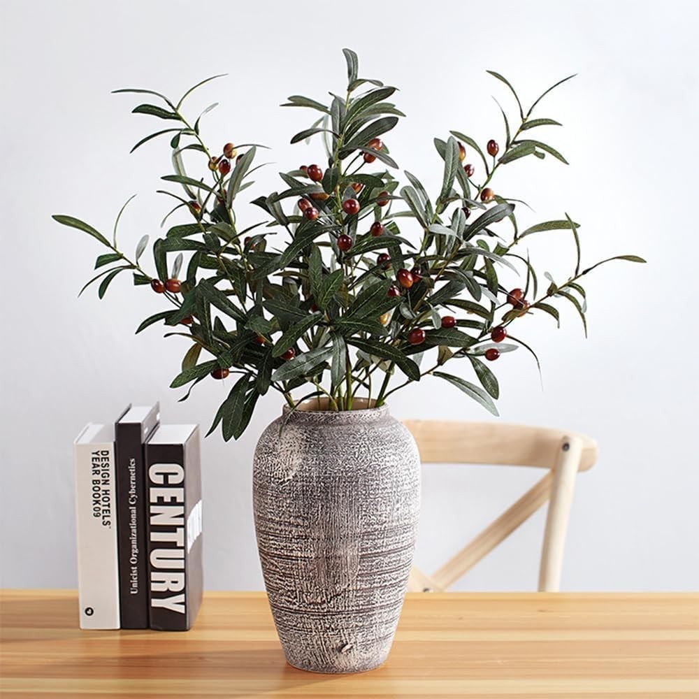 Durable 3-Piece Olive Branch Decoration Stems – Faux Greenery for All Occasions