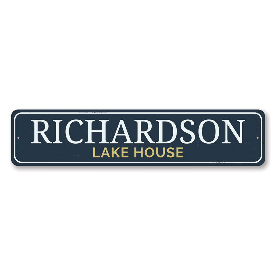 Custom Lake House Family Name Sign Personalized Lakehouse Aluminum Wall Decor