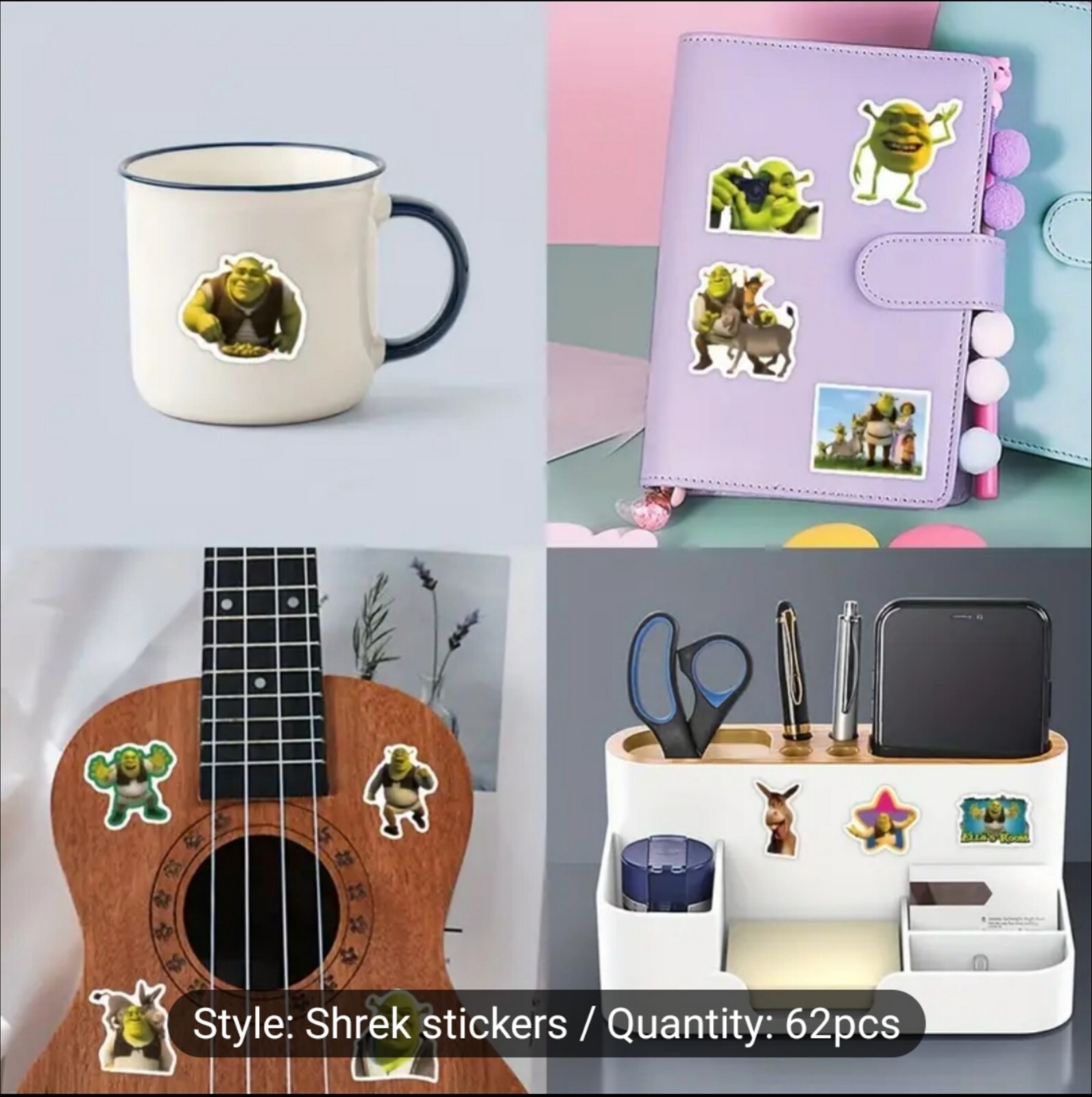 10 PCS Shrek Movies (Unofficial) Funny Kids Animated Stickers BRAND NEW