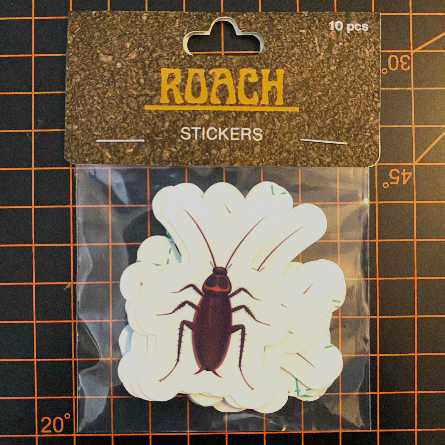 10-Pack Realistic Roach Prank Stickers -Vinyl-Die Cut–Gag Gift-Original Product