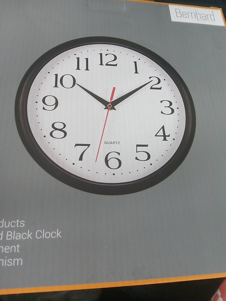 Bernhard Products 01176 10 inch Non Ticking Wall Clock – Black