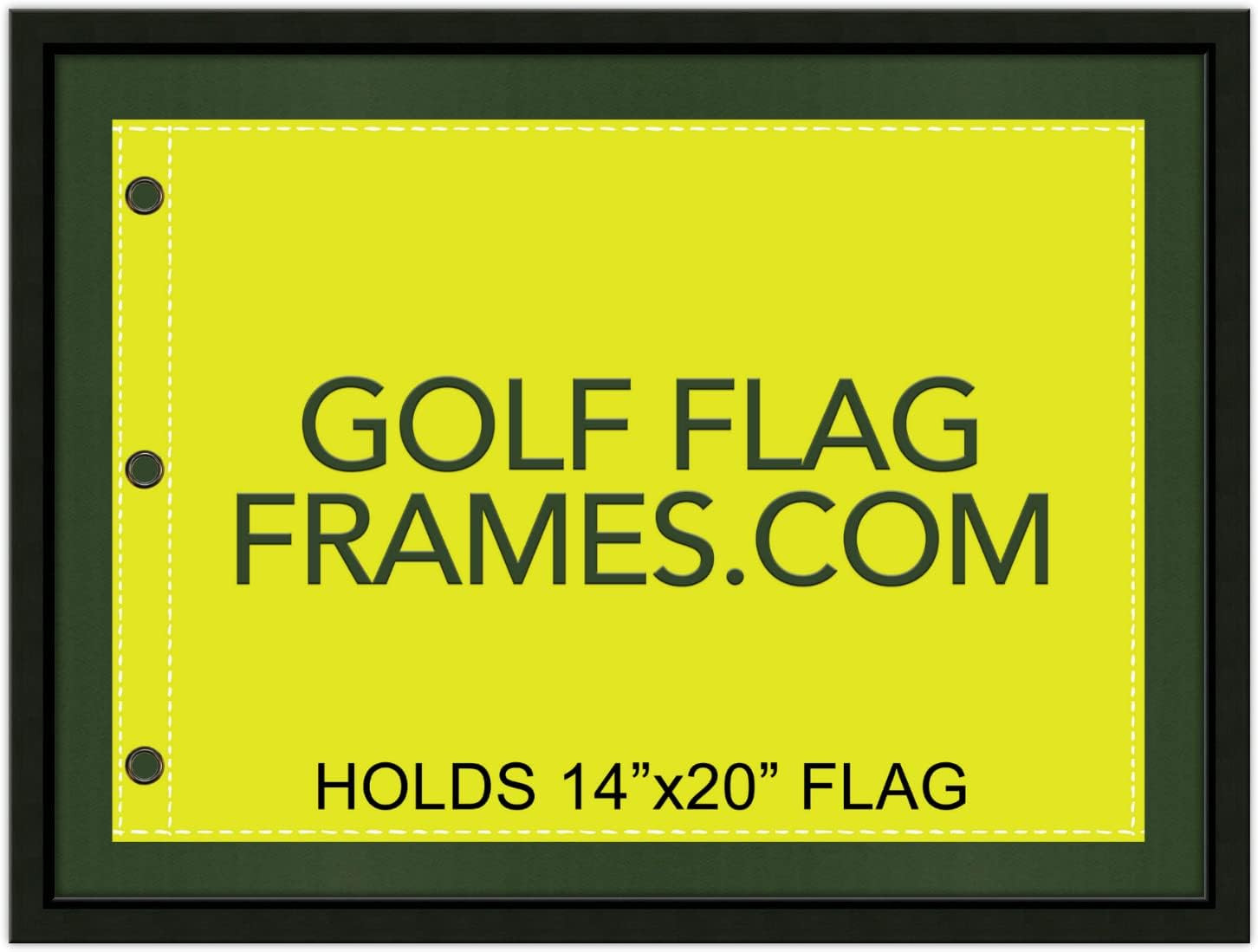 17×23 Black Frame with Green & Black Mats for 14×20 Golf Flags – Updated 2025