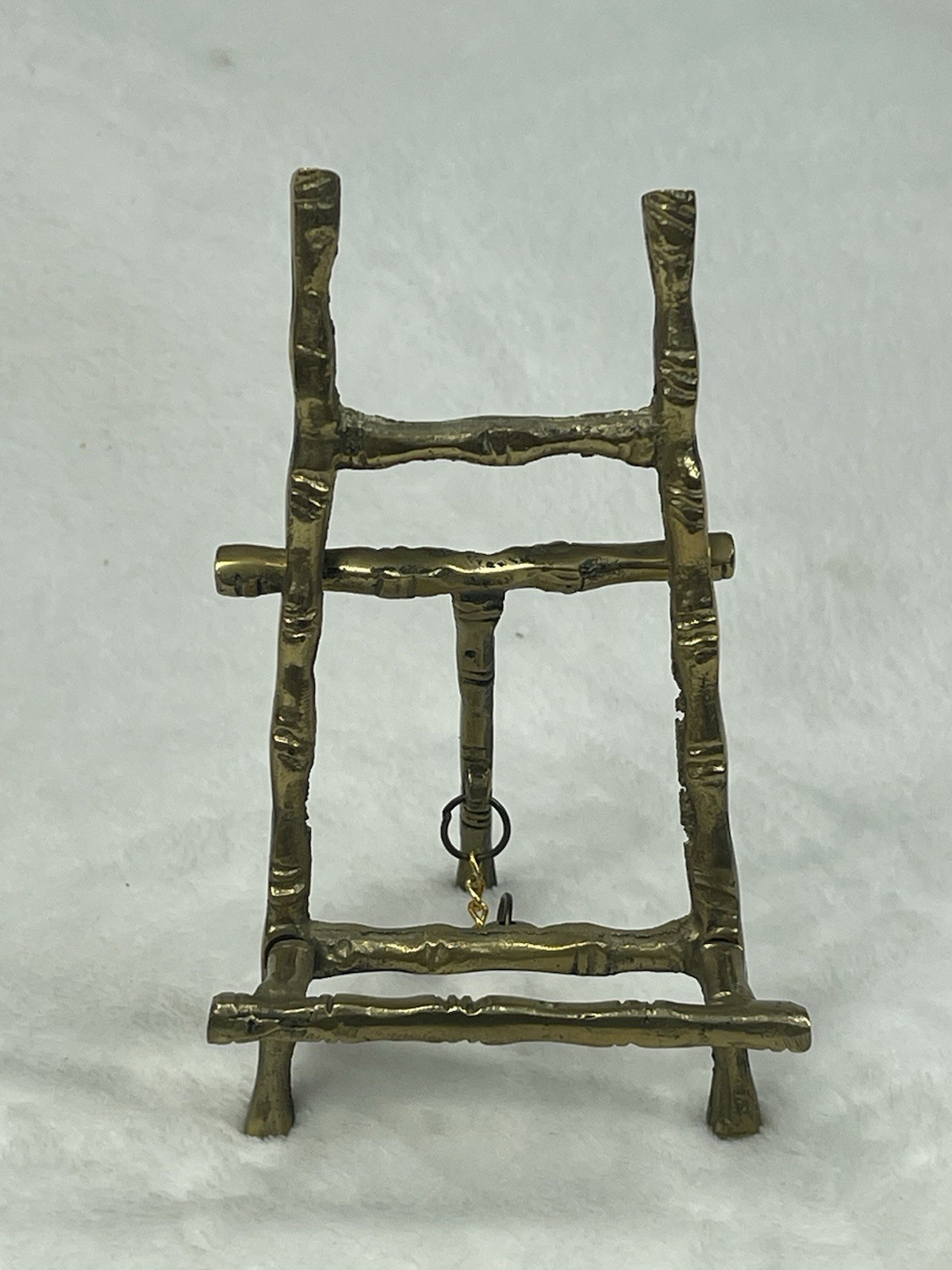 Vintage Brass Mini Folding Art Easel Table Top Display Stand 4.5&Prime; Decorative