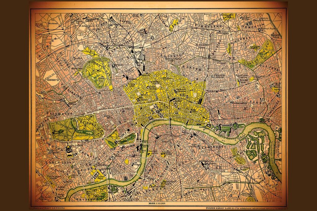 London Historic Antique Style Map Cool Wall Decor Art Print Poster 36×24