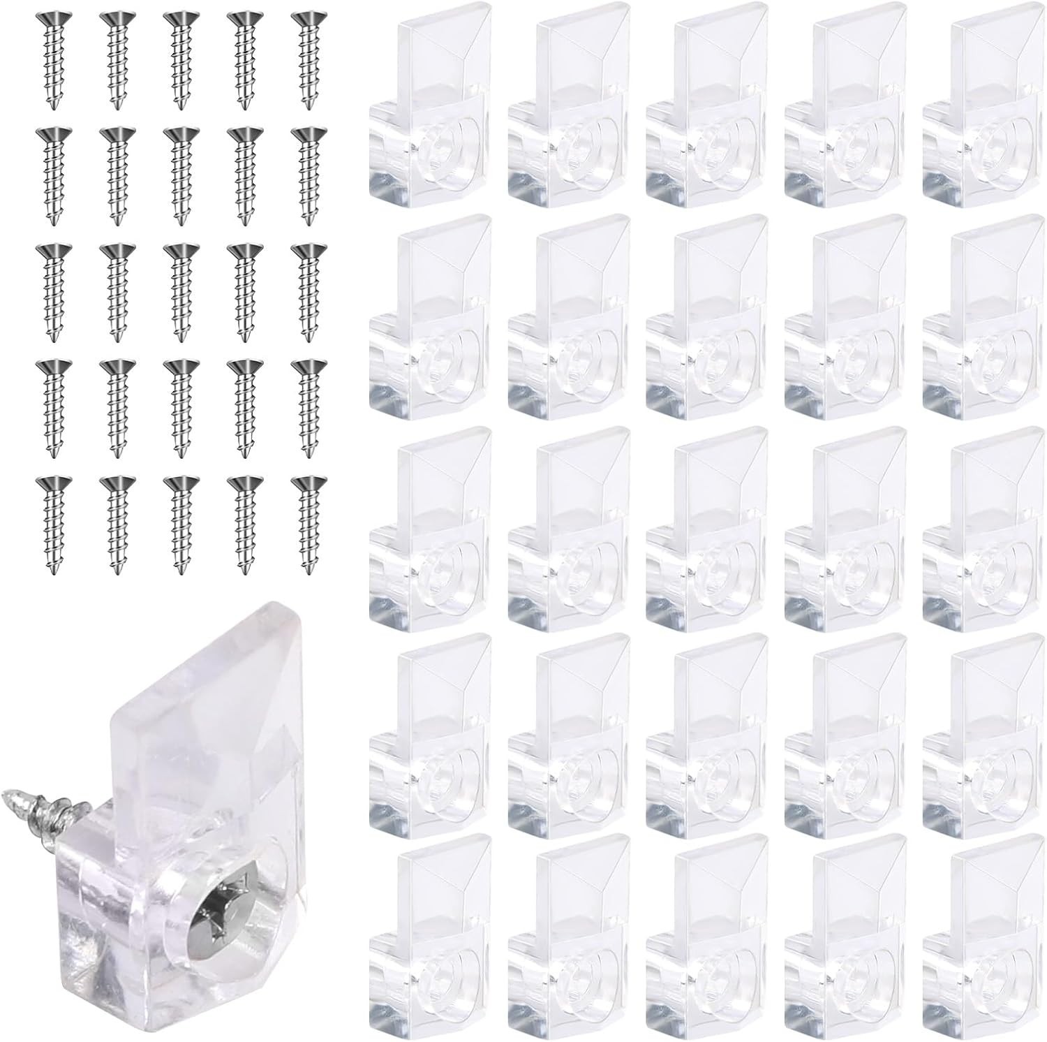 5/25 Pcs Mirror Hangers for The Wall, Mirror Holder Clips, Clear Plastic Mirror
