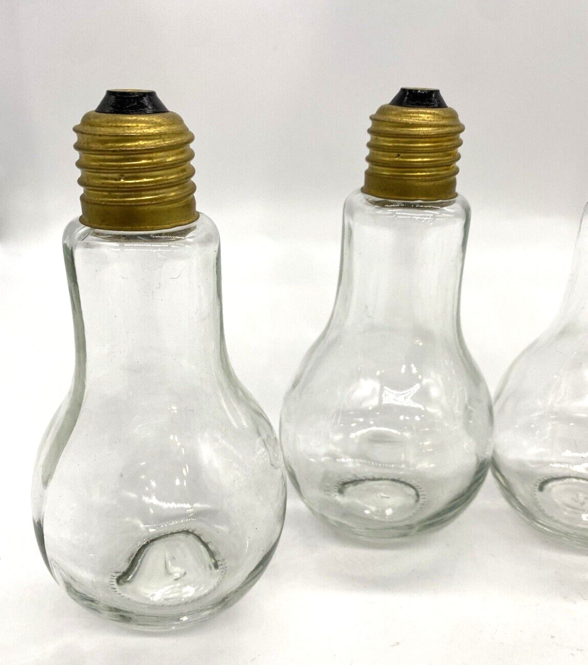 Clear Glass Light Bulb Shaped Bottle Set of 4, 5 1/2&Prime; H, Craft Jar