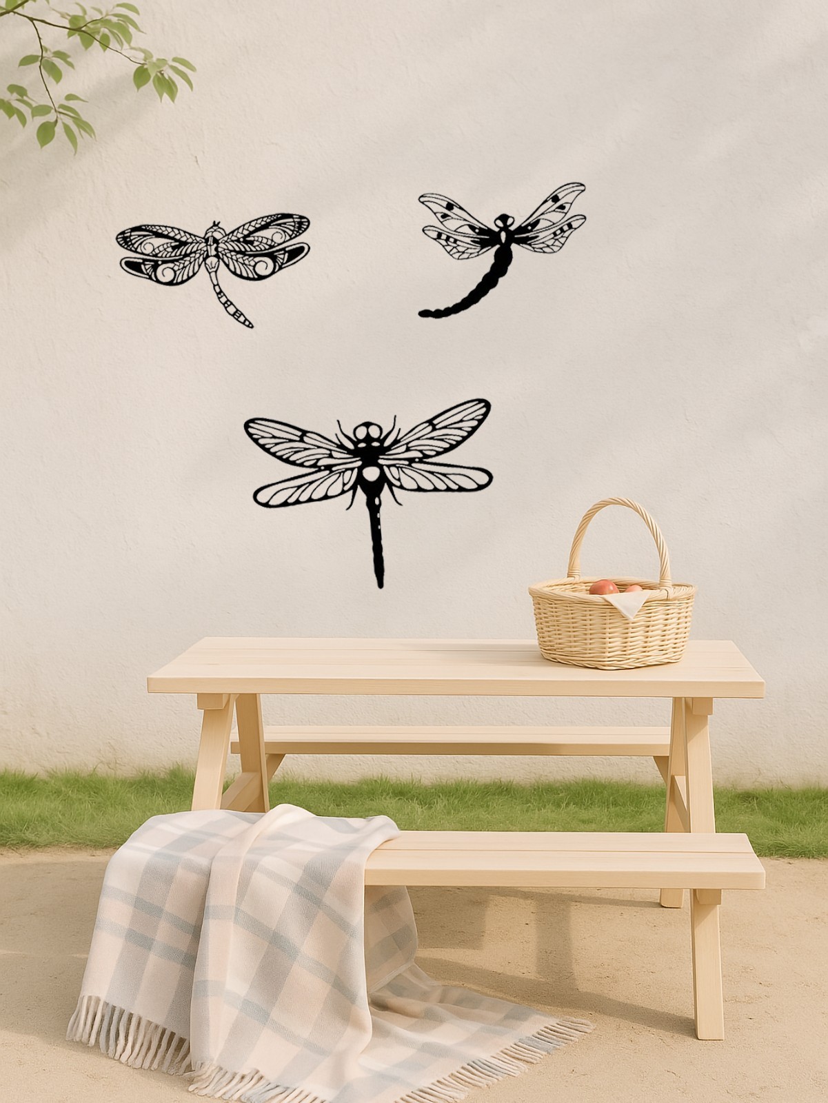 Dragonfly Metal Decor Wall Sculptures Nature-Inspired Art Pieces Bedroom Plaques