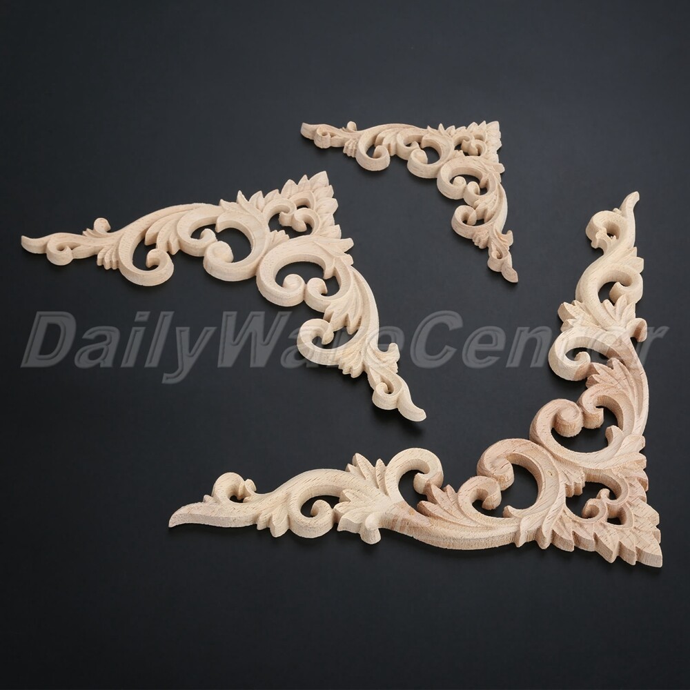 Simply Style Unpainted Wood Decorative Flowers Oak Wood Dyes Easily