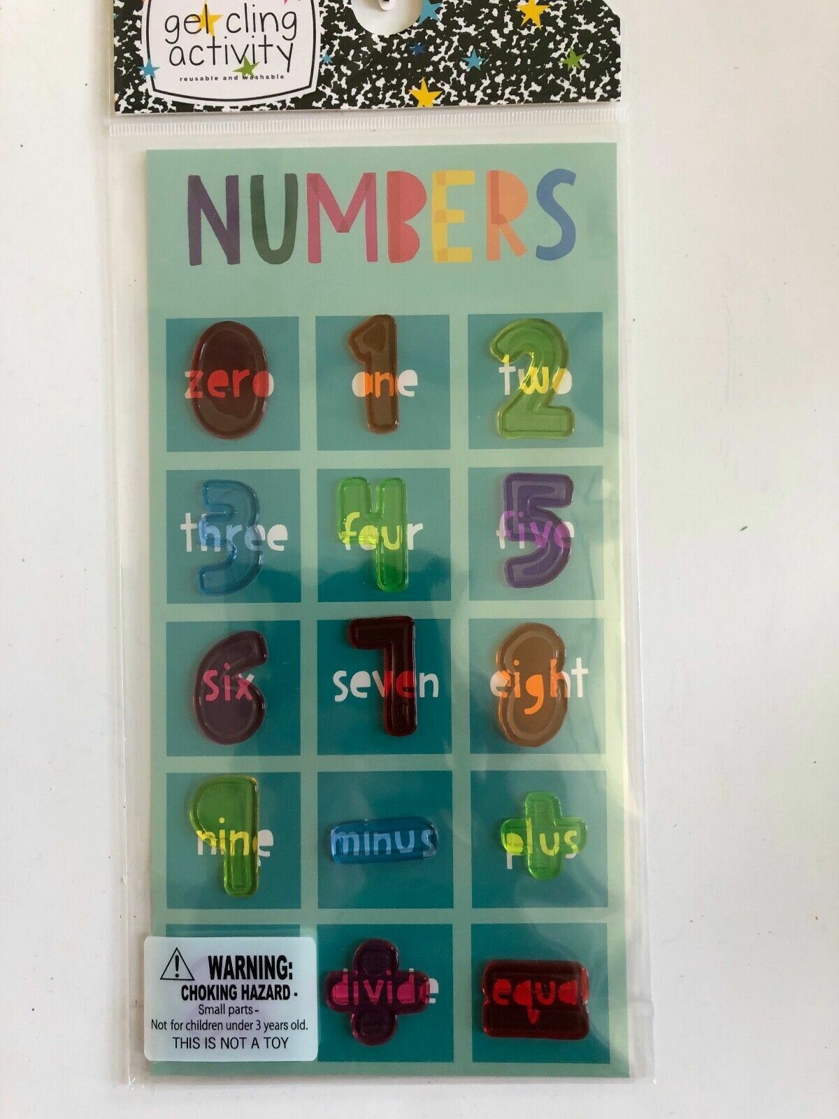 NEW Gel Window Cling activity 15 ct Numbers classroom educational learning Math!