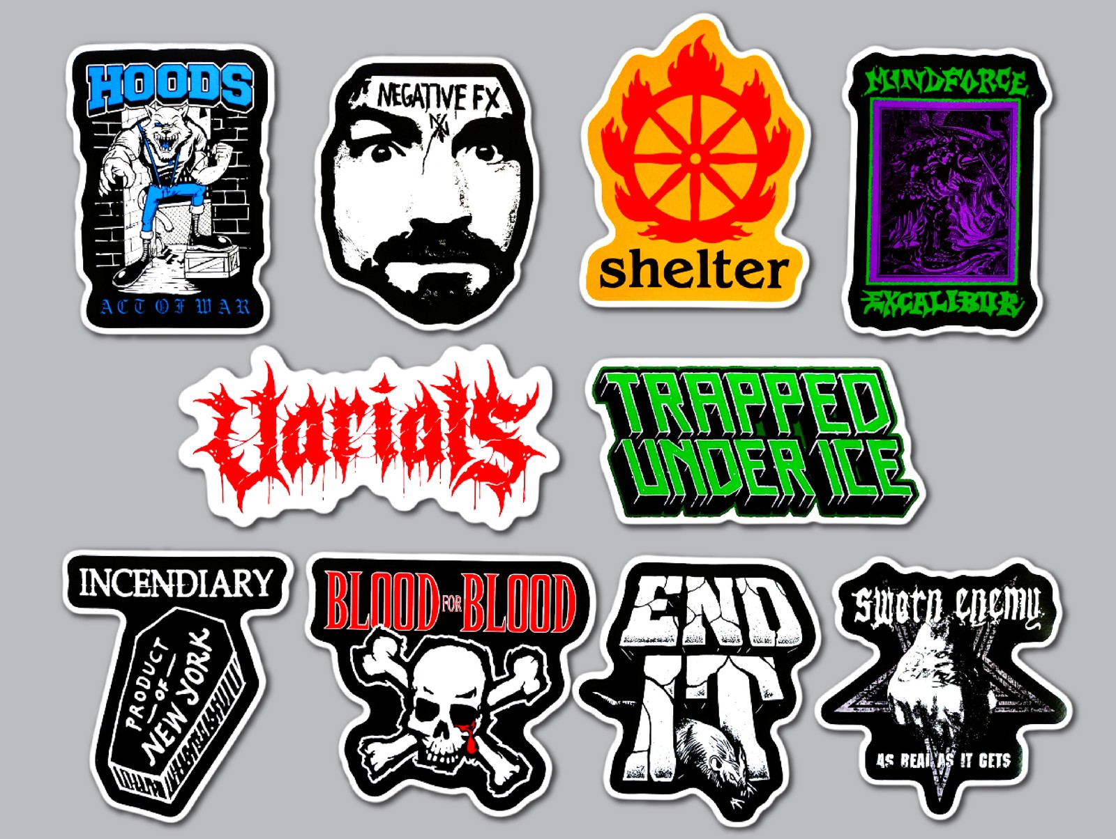 Hardcore Vinyl Sticker Lot (10 Stickers) SET 6 punk sxe straight edge post metal