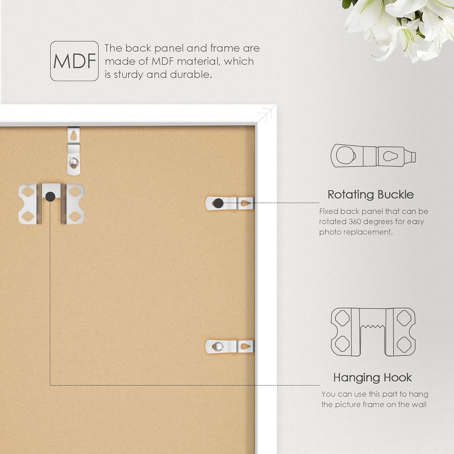 11×17 White Picture Frame Poster Frame Wall Mount for Photos Art Matte Finish