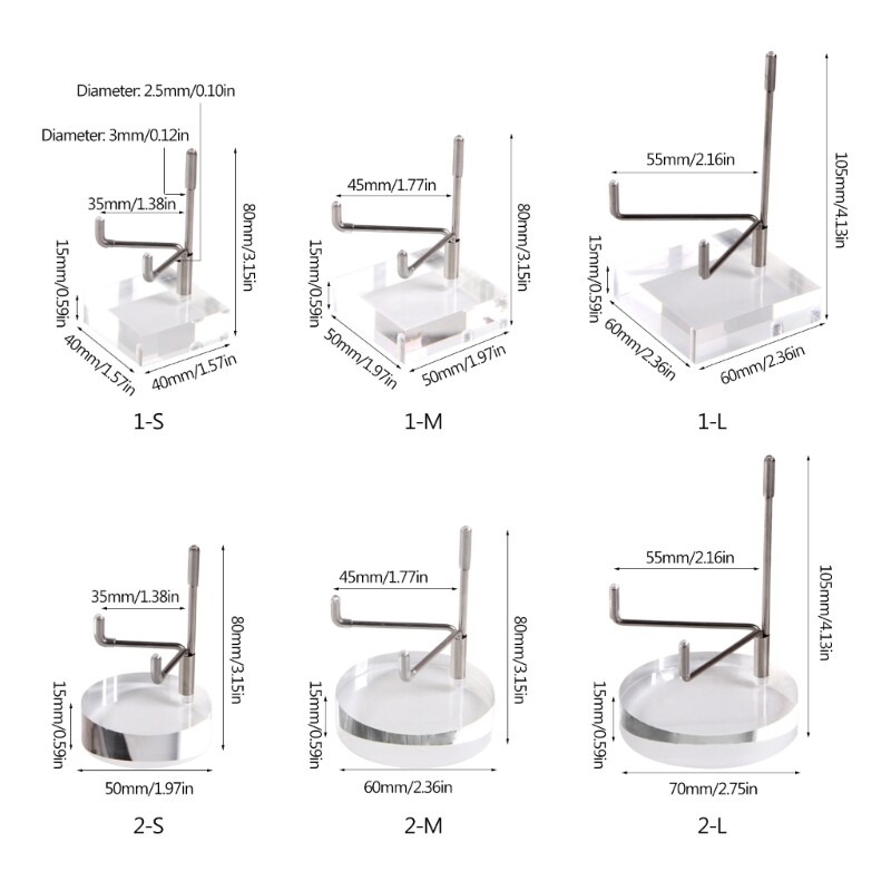 Clear Acrylic Display Stand with Adjustable Metal Arms Easel Holder for Crystal