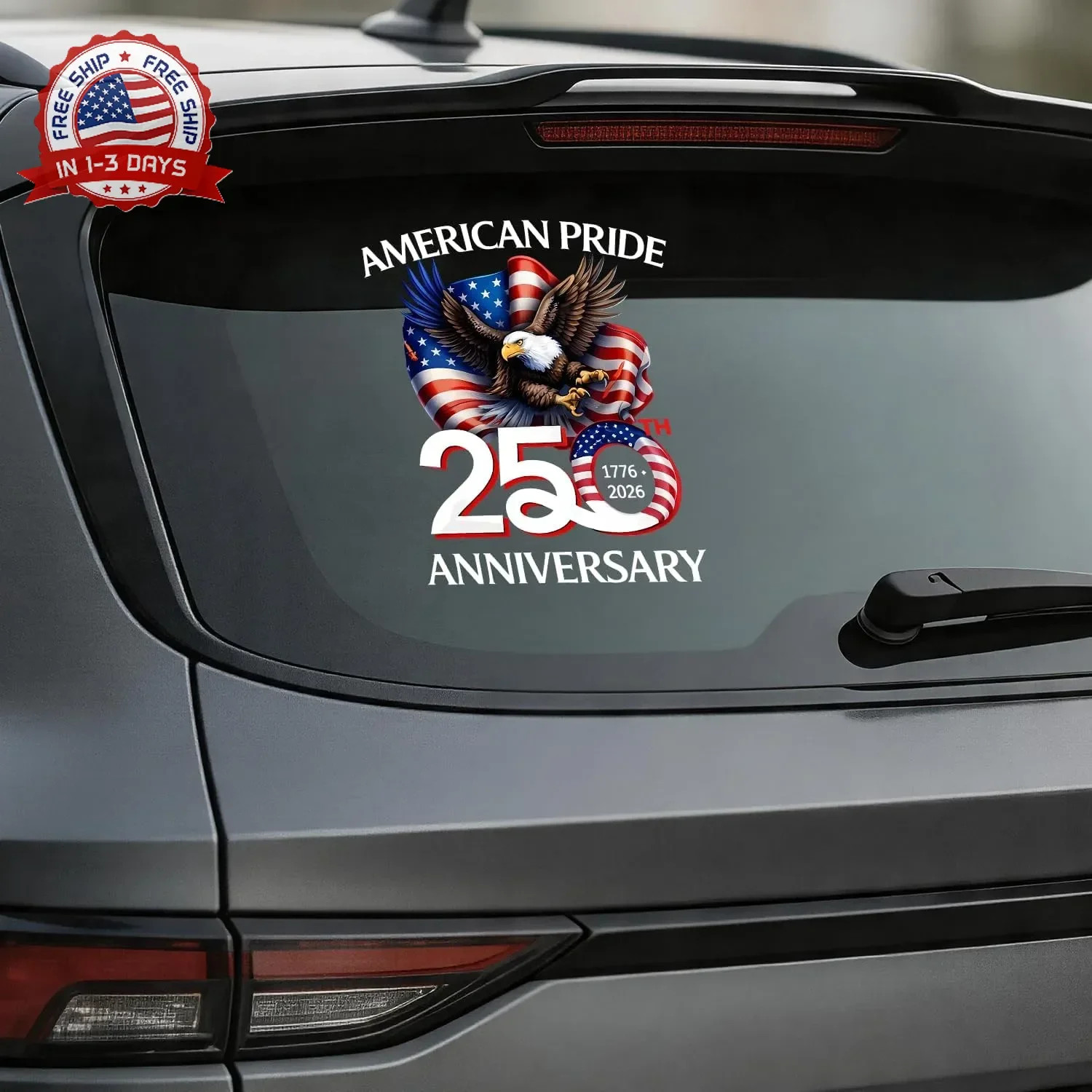 5Pcs 250th Anniversary USA Car Decal Sticker, USA Patriotic 4th of July 1776-202