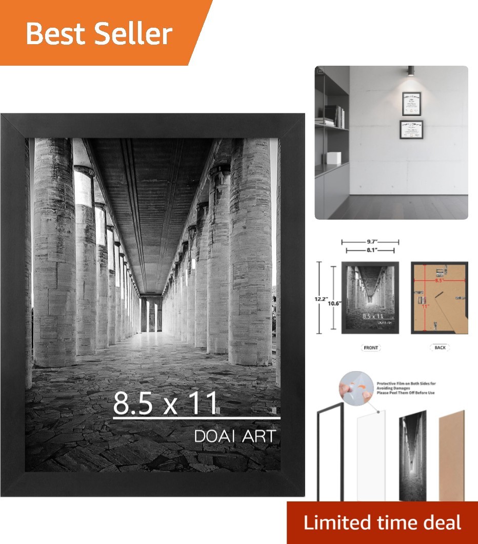 Versatile 8.5×11 Picture Frame for Diplomas & Art – Vertical & Horizontal Mount