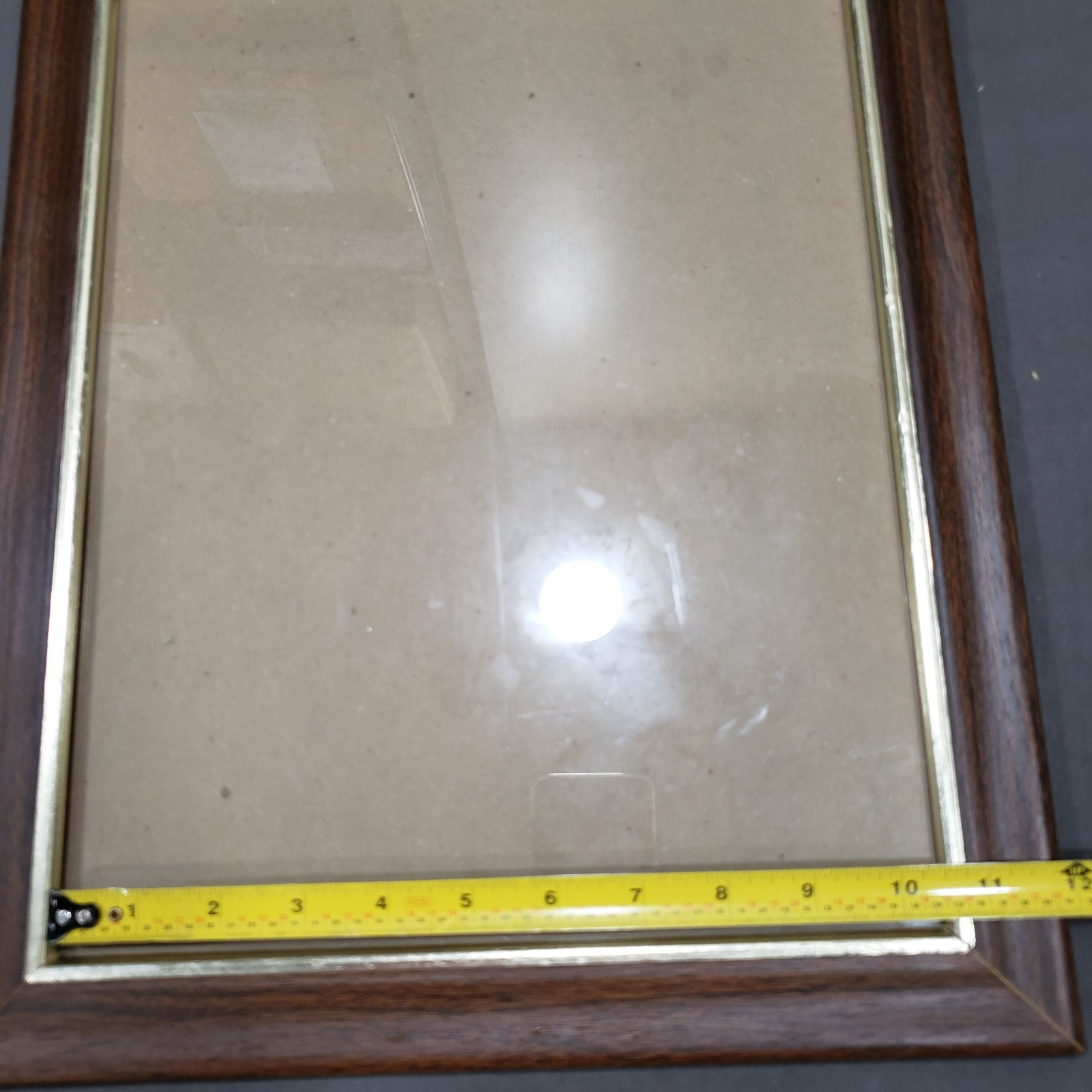 Vtg Picture Frames Lot of 2 Oak Tone Gold Liner 10×13 11×14 1970s Wall Decor