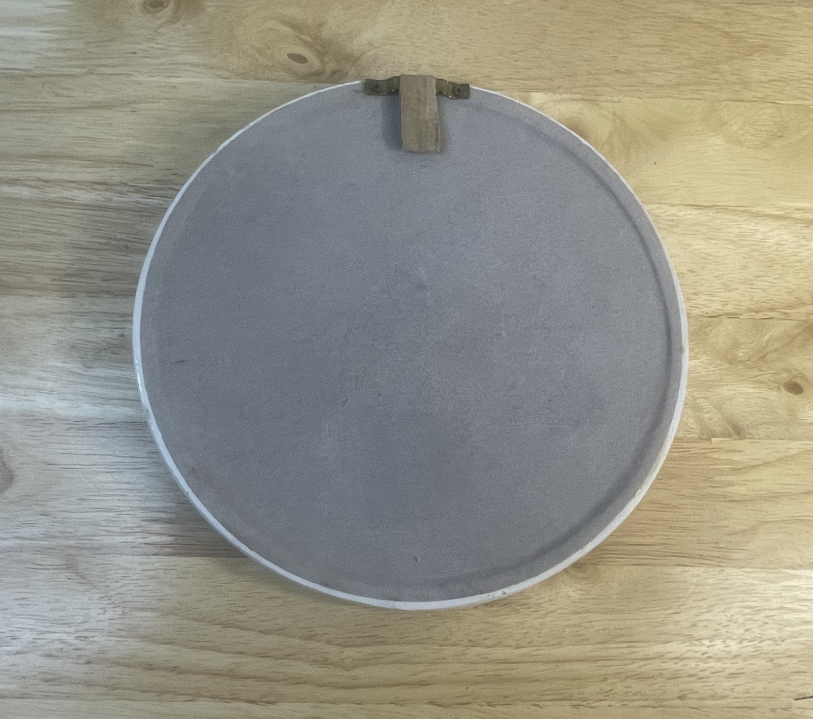 Rustic Round Wall Mirror Distressed White Gold Geometric Farmhouse 8”