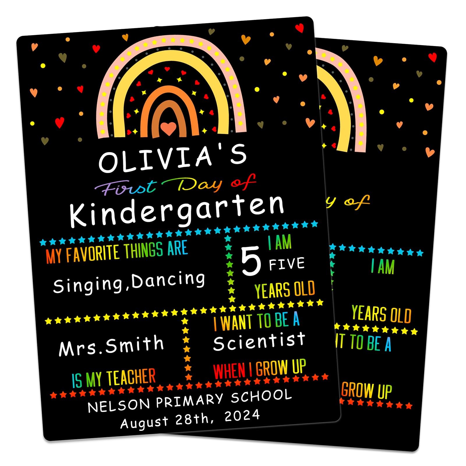 9×12 Inch First and Last Day of School Chalkboard Double-Sided Back to School