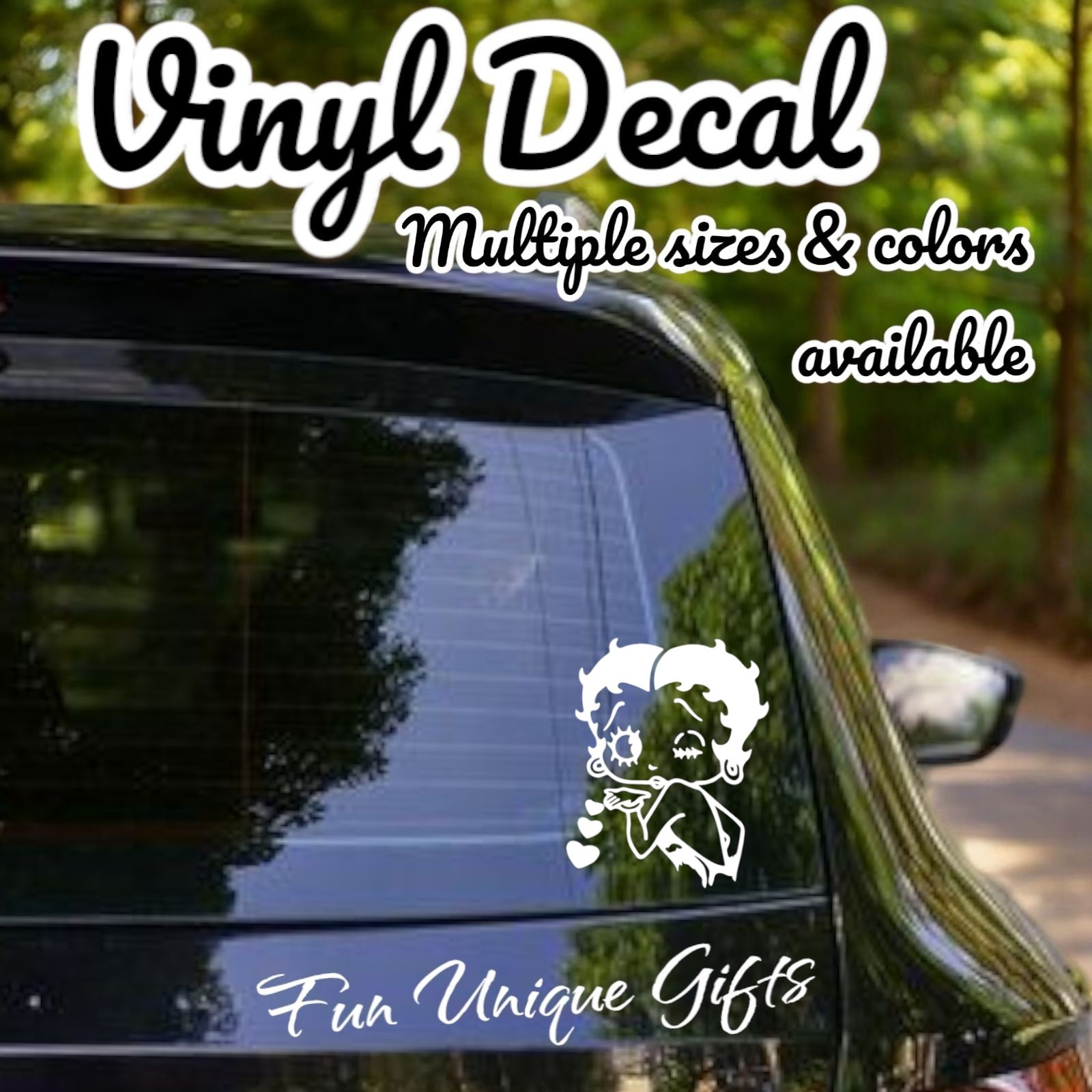 Betty Boop Kiss Vinyl Decal Sticker -Multiple Colors & Sizes- FREE SHIPPING