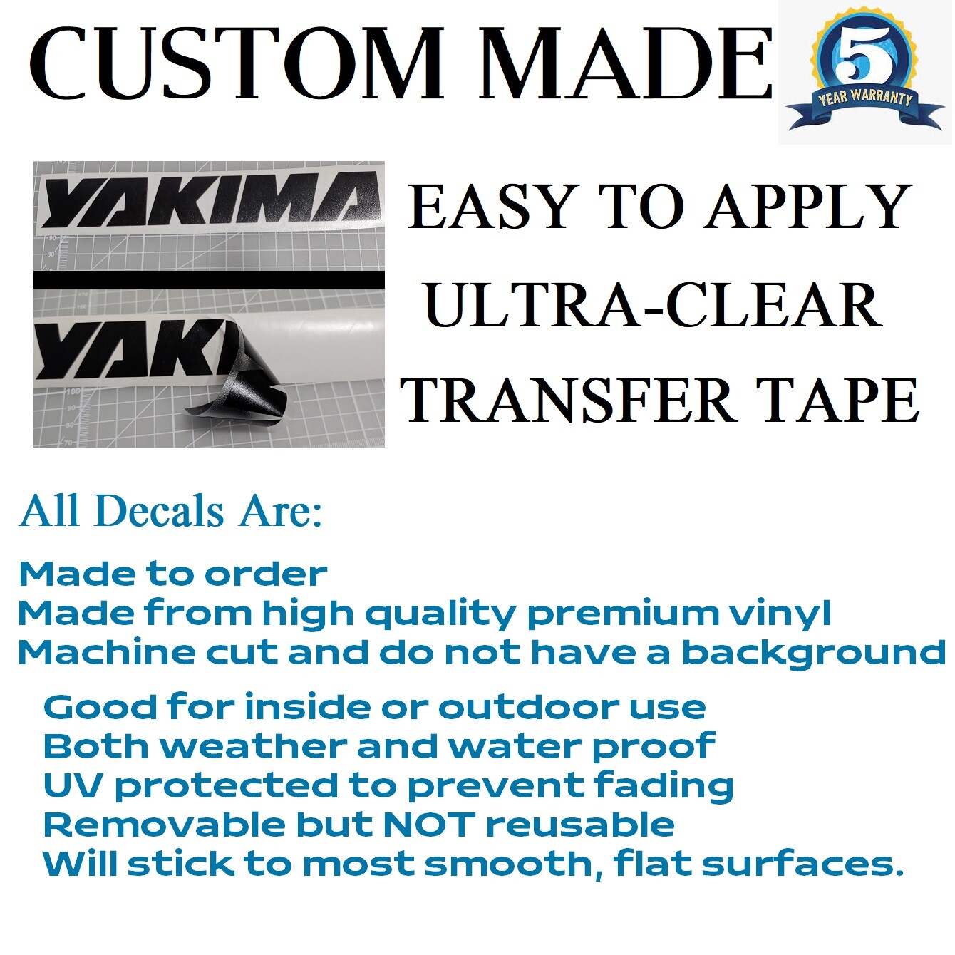 Custom Made WINDSHIELD Decal Sticker Vinyl For Car, Truck, RV ANY TEXT (12