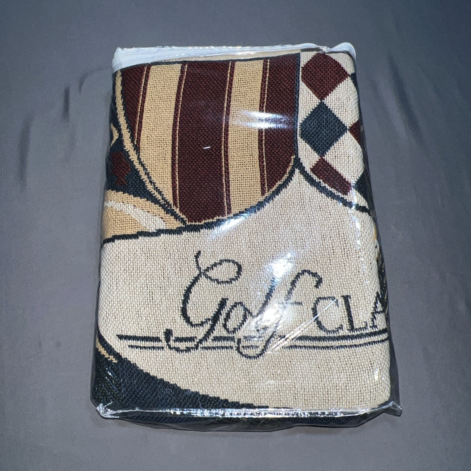 NWT Goodwin Weavers Triple Woven Afghan Blanket 48X67” Golf Classic 100% Cotton