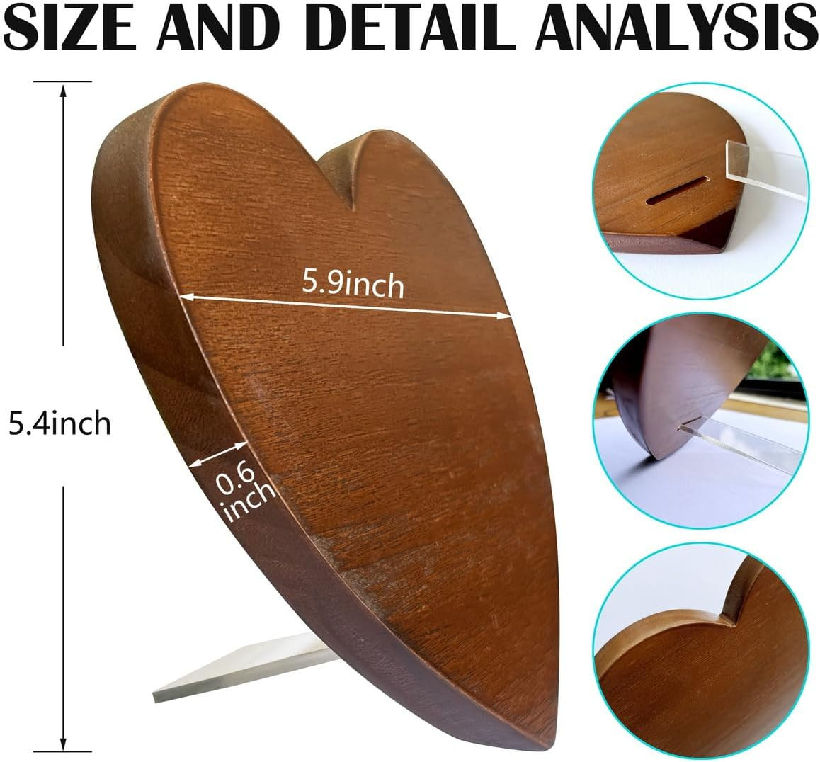 Wooden Heart Table Decor – Heartwarming Gift for Grandma on Special Occasions