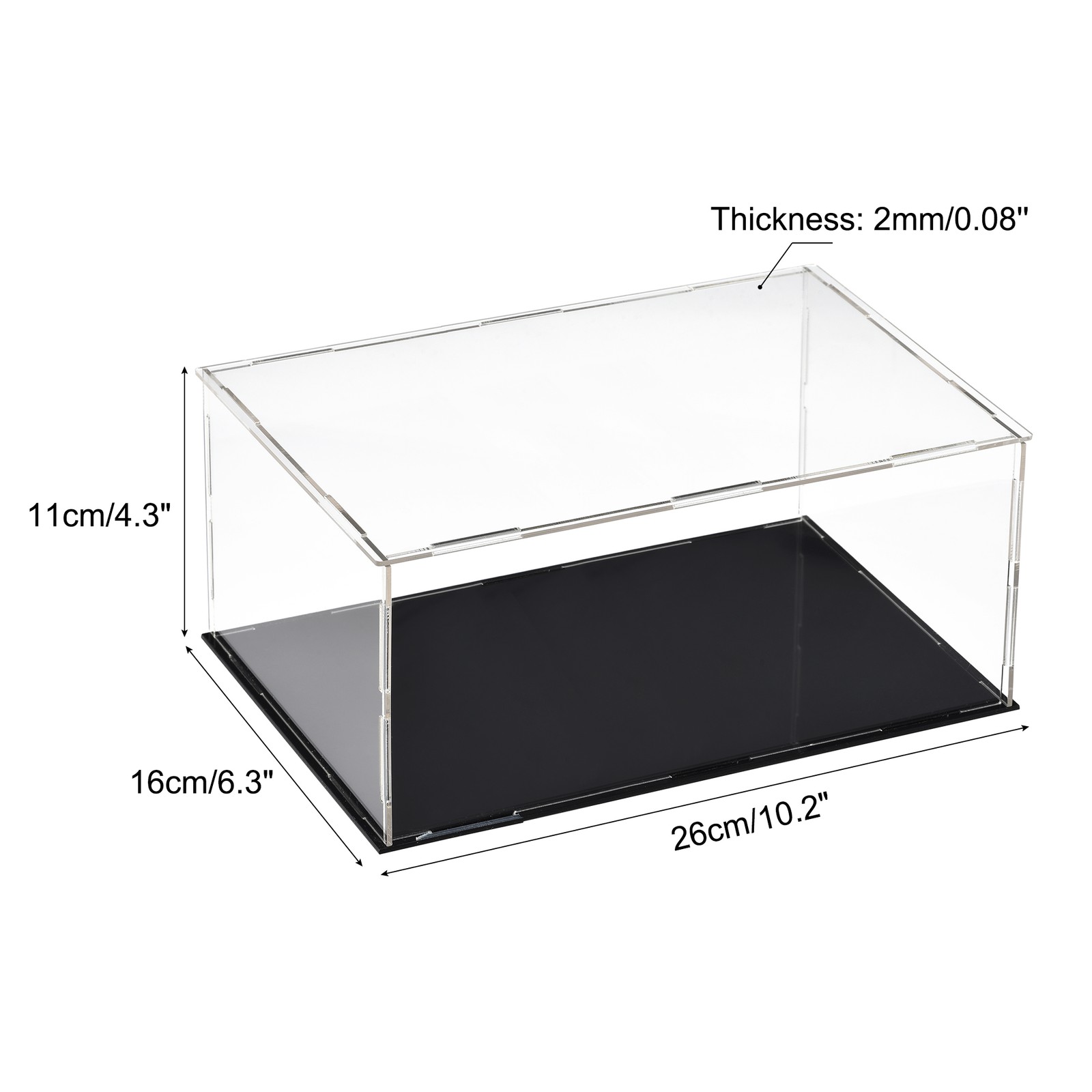 Acrylic Clear Display Case Box Dustproof Protection Showcase 25x15x10cm