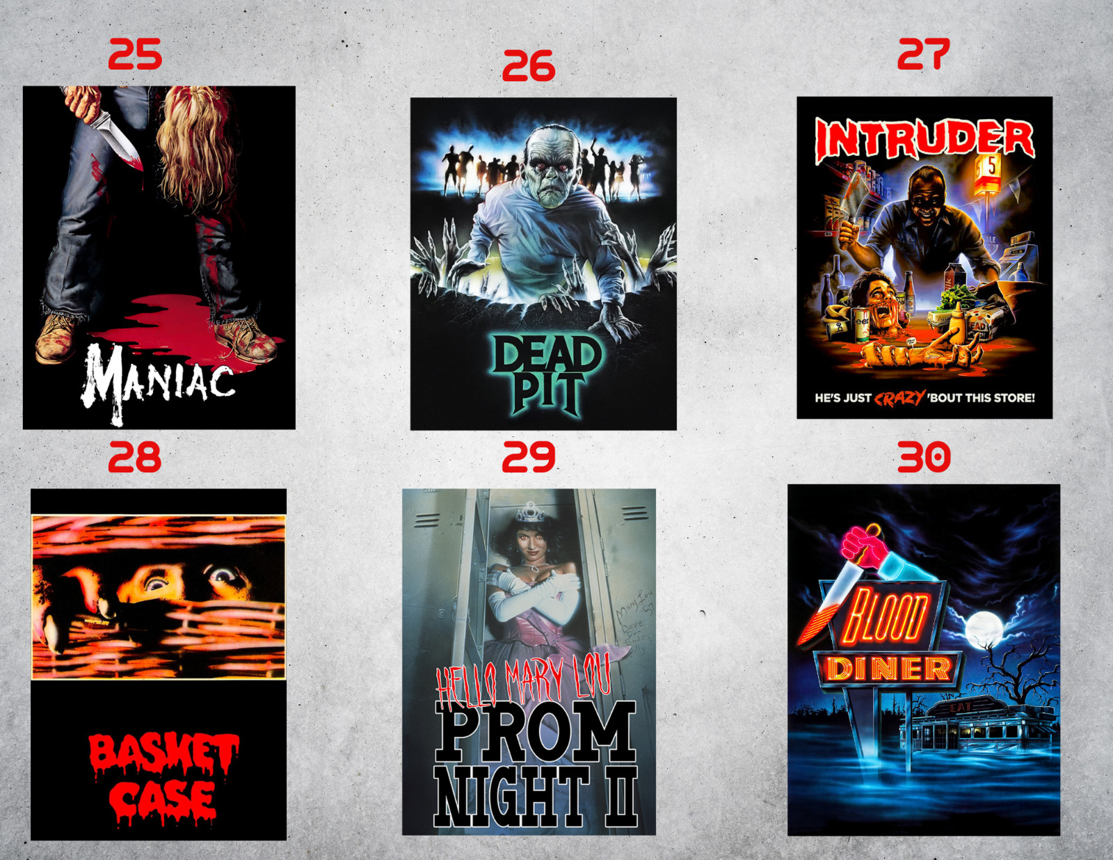 80&rsquo;s Horror Movie Retro Wall Collage Posters