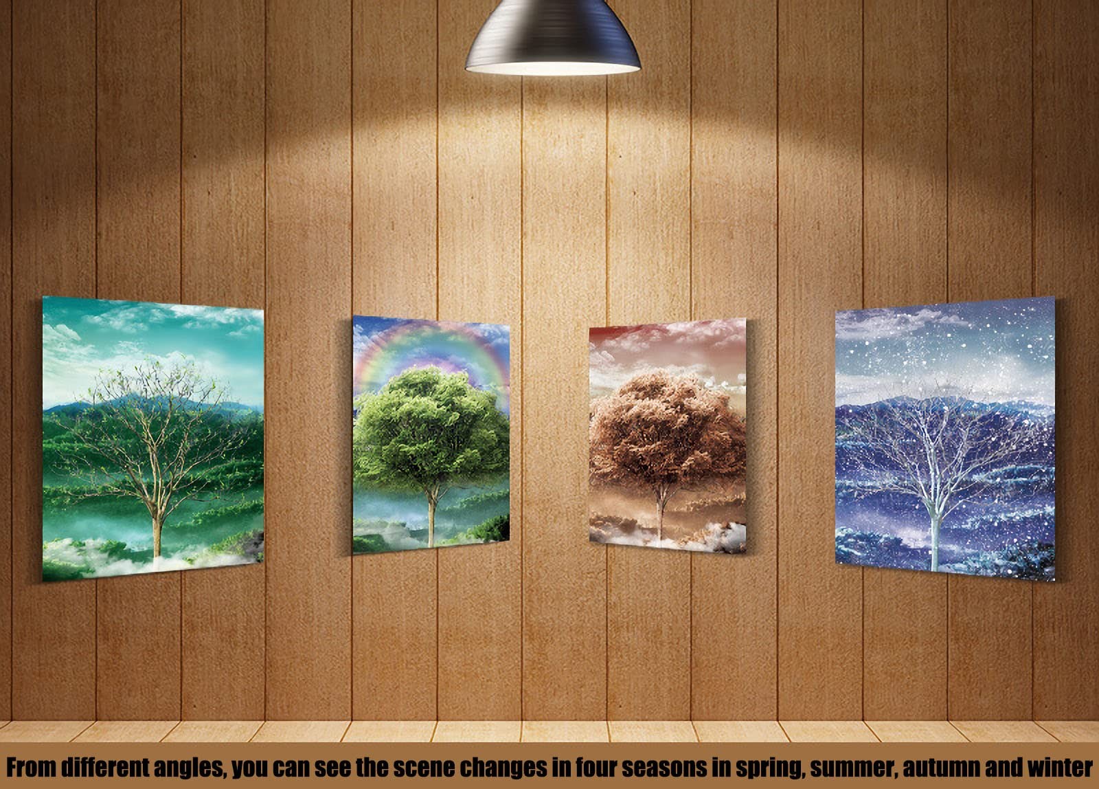 Four Seasons Tree 3D Poster Wall Art Decor Print ，Beautiful Nature Scene of C…