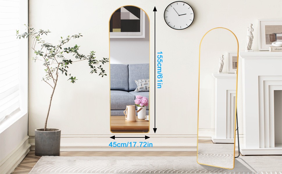 18&Prime;x61&Prime; Full-length Floor Mirror Large Wall Bedroom Stand Alloy Frame Mirrors