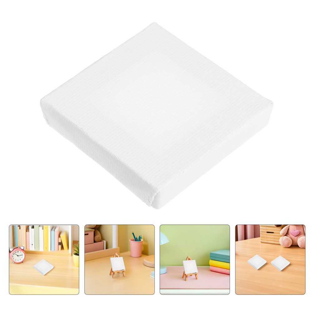 14Pcs Miniature White Canvas Frames Cotton and Wood Durable for Painting Use