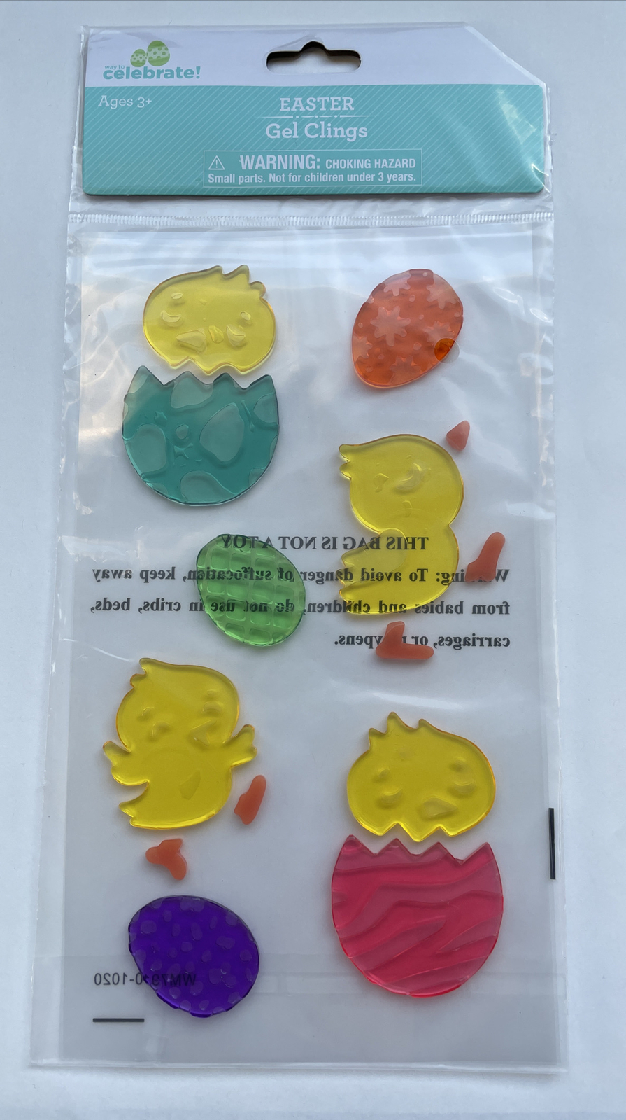NEW Spring Summer Baby Easter Chicks Hatching Egg Window Gel Clings Sticker 14ct