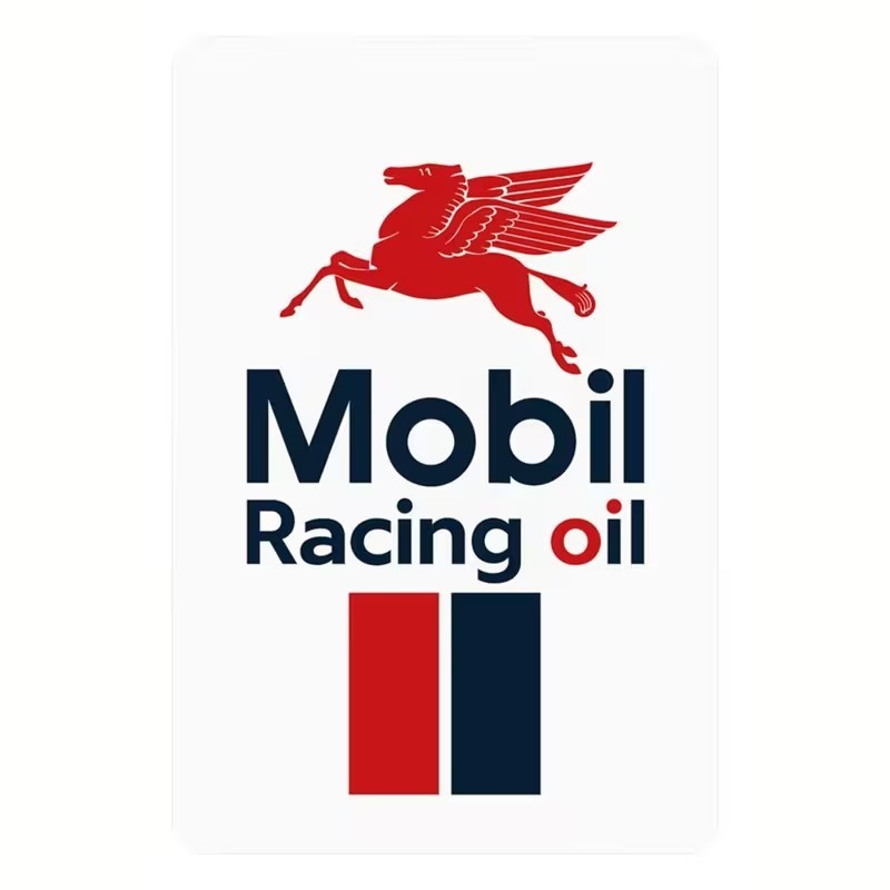 Mobil Racing Motor Oil Tin Sign Rustic 8×12 Garage Mechanic Car Man Cave