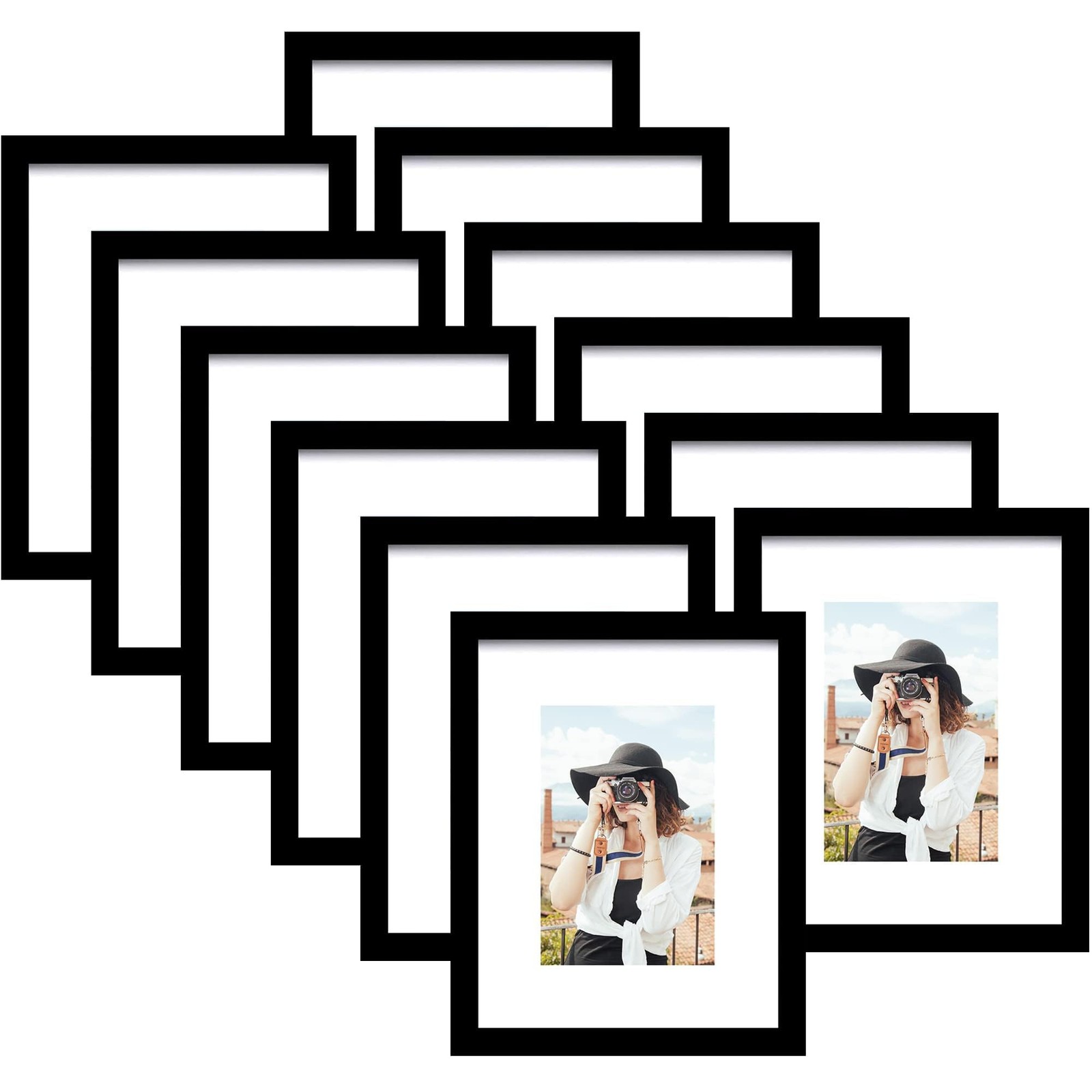 Picrit 11×14 Picture Frame Set of 12, Display 8×10 with Mat or 11×14 without …