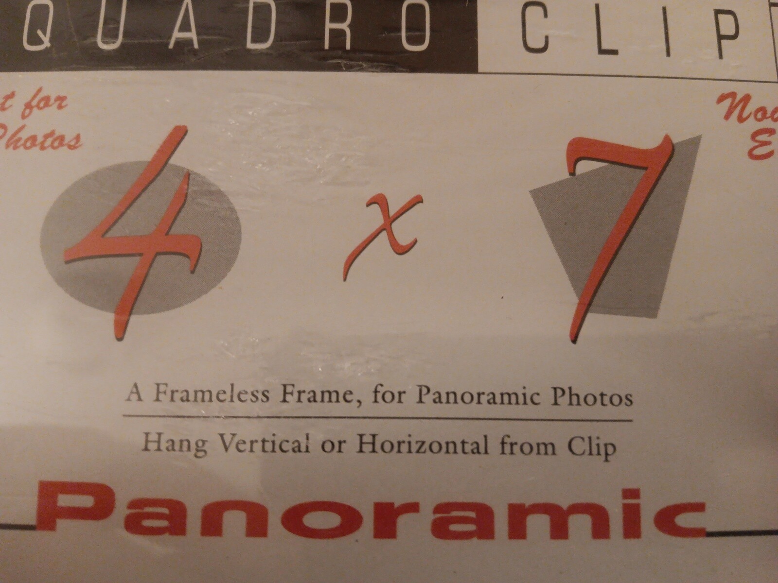 Quadro Clip 4 X 7 Panoramic Frame Easel Included Or Hangs Vertical Or Horizontal