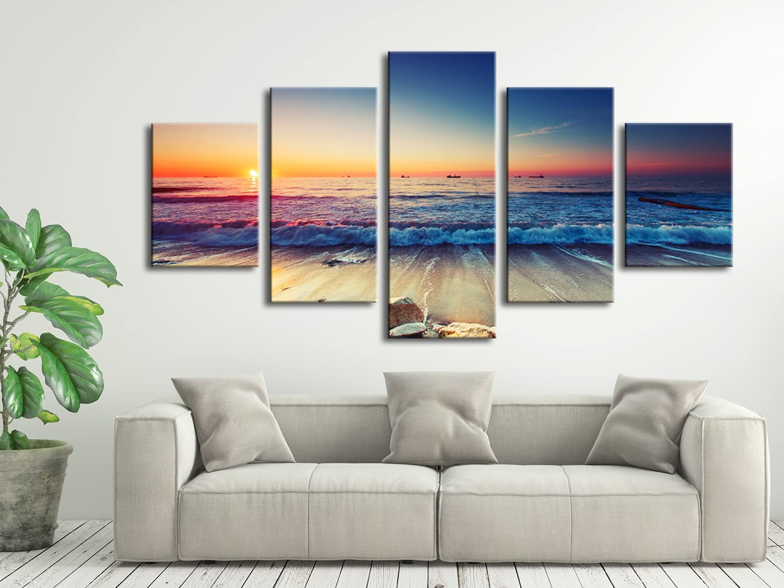 Large Modern Seascape Canvas Prints 12×16 12×24 12×32 – Wall Art for Living Room