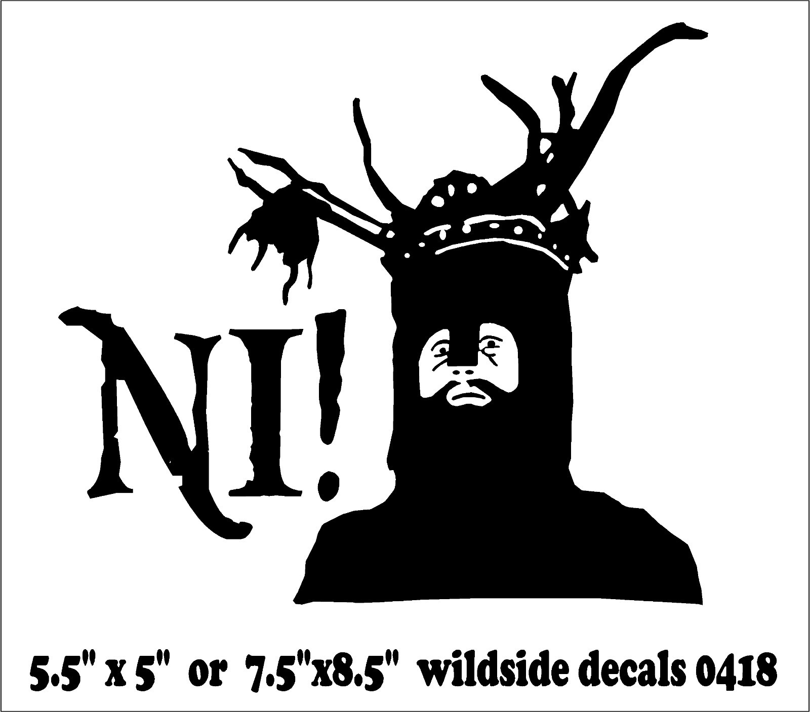 Knight who says NI! Decal Monty Python Holy Grail funny vinyl window sticker