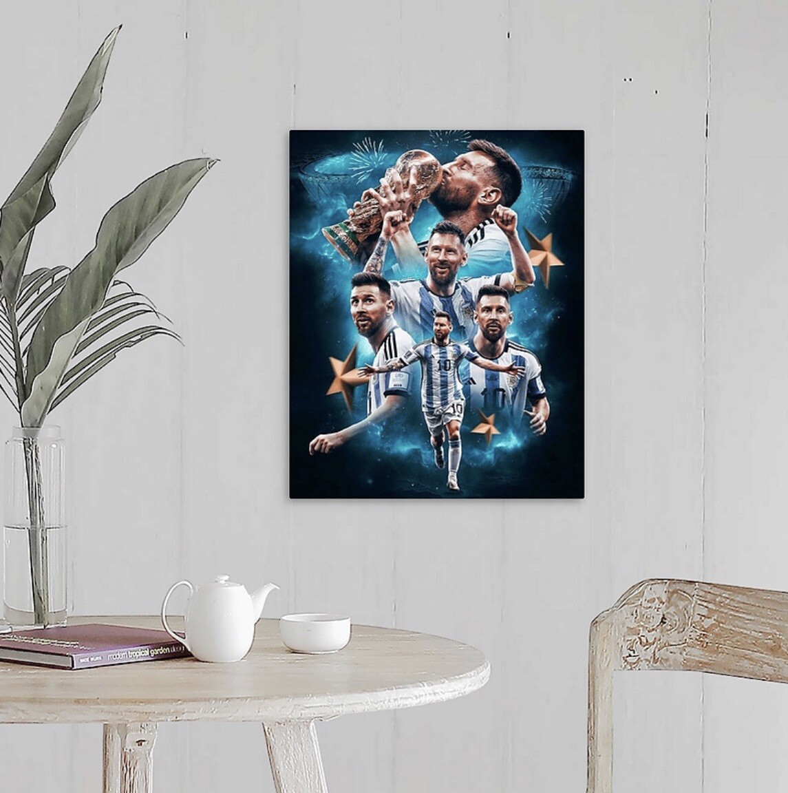 Lionel Messi Canvas 16×20 ￼Argentina Soccer FIFA Goat World Cup Champion