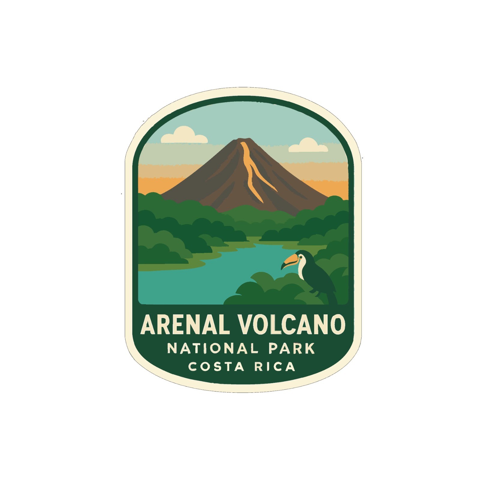 Arenal Volcano Costa Rica National Park Sticker Decal Vinyl Die-Cut World