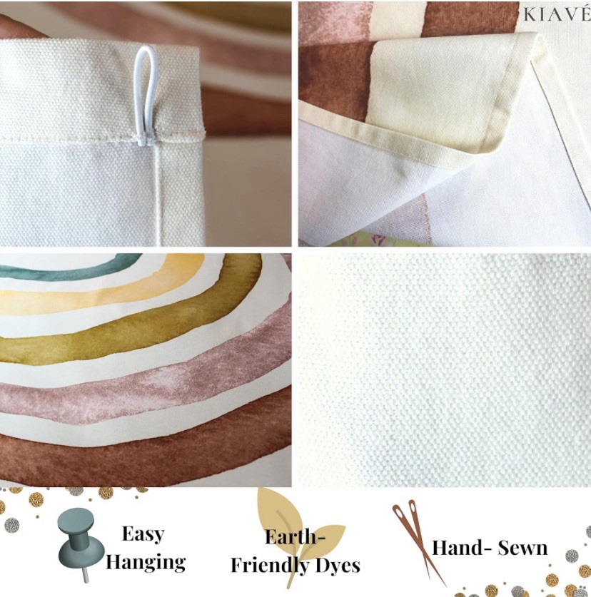 Kiave Rainbow Tapestry Linen 46 X 54 New In Package With Loops To Hang