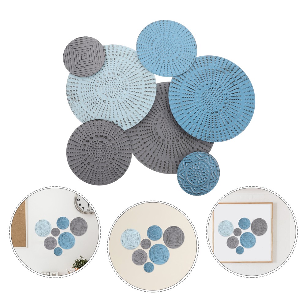 1Set Irregular Disc Wall Decor – Modern Metal Wall Plaque for Living Room
