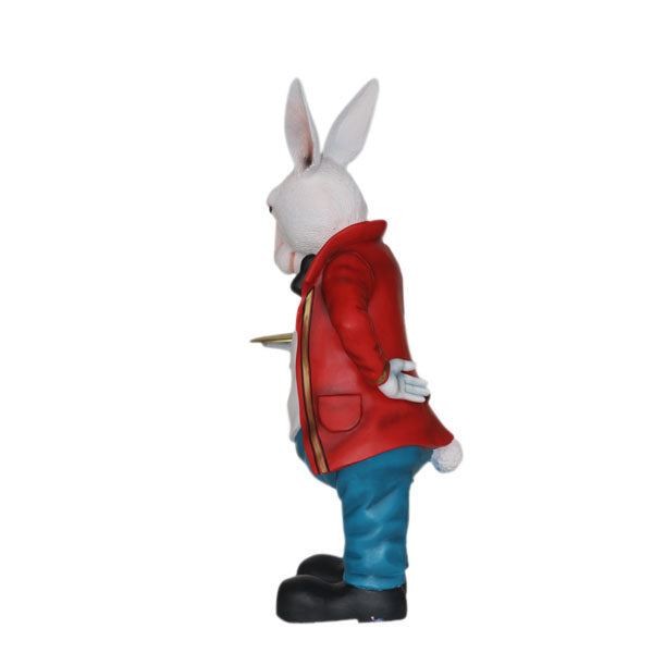 Rabbit Waiter Butler Life Size Resin Statue Fairytale Wonderland Prop Display