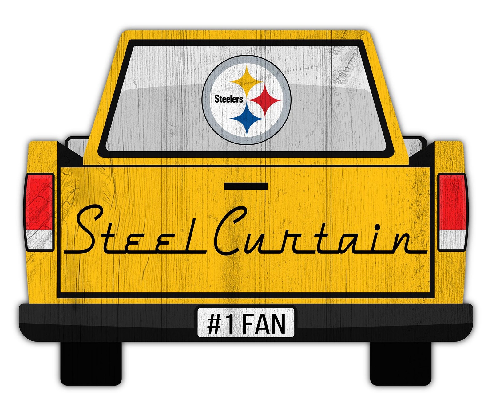 Slogan Truck Back 12in Sign – N2014 – Pittsburgh Steelers – MDF Wood