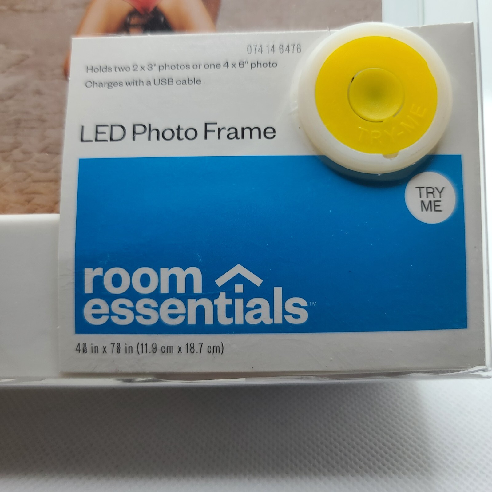 Room Essentials LED Photo Frame 4&Prime;x 6&Prime; Light Up White Base USB Power Cable NEW