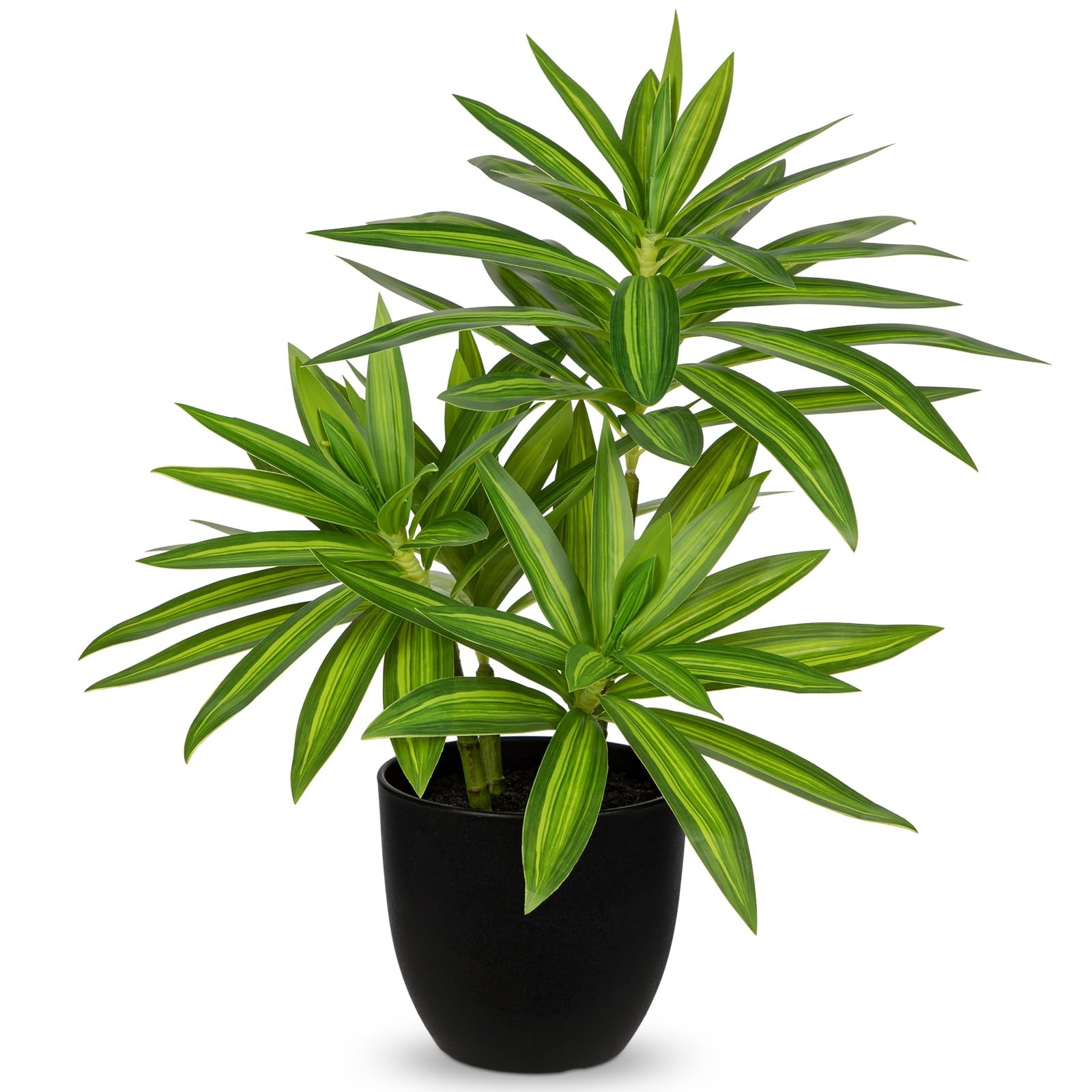 Faux Plants Dracaena Artificial Plant Realistic Green 16.1&Prime; Fake Plants in Po…