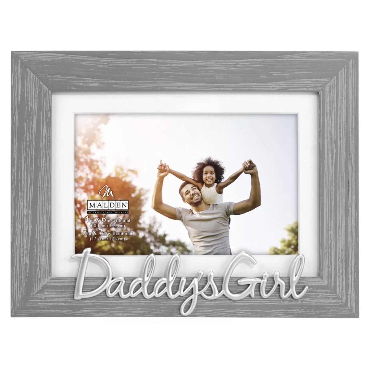 Malden International Designs 5X7 Daddy’s Girl Gray Distressed Modern Photo Frame
